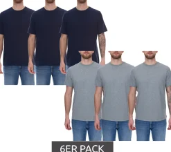 T-Shirts & Tank Tops*PUMA 6er Sparpack Statement Deluxe Edition Base nachhaltiges Herren Baumwoll-Shirt T-Shirts 683509 Grau oder Dunkelblau