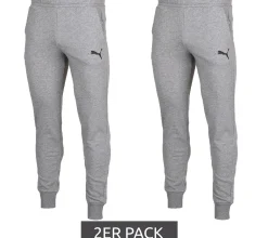 Jogginghosen & Fitnessmode*PUMA 2er Sparpack teamGOAL23 Casuals Pants Jr Kinder Sport-Hose Mädchen Baumwoll-Jogger Jungen Fußball-Hose 656713 33 Grau