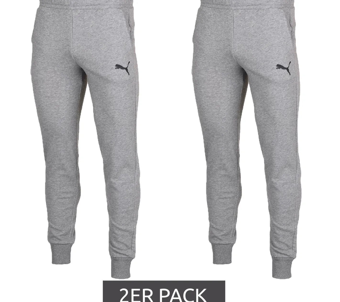 Jogginghosen & Fitnessmode*PUMA 2er Sparpack teamGOAL23 Casuals Pants Jr Kinder Sport-Hose Mädchen Baumwoll-Jogger Jungen Fußball-Hose 656713 33 Grau