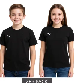T-Shirts & Tank Tops*PUMA 2er Sparpack TeamGoal 23 Jungen & Mädchen Sport-Shirt Baumwoll-Shirt mit Logo-Patch T-Shirt 656709 03 Schwarz