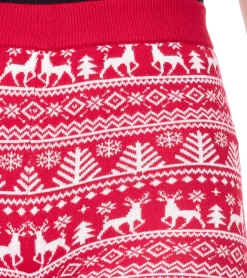 Fitnessmode & Jogginghosen*esmara Damen Leggings mit winterlichem Allover-Print Sweat-Hose Oeko-Tex 100 zertifiziert Homewear 424504_2301 Rot/Weiß