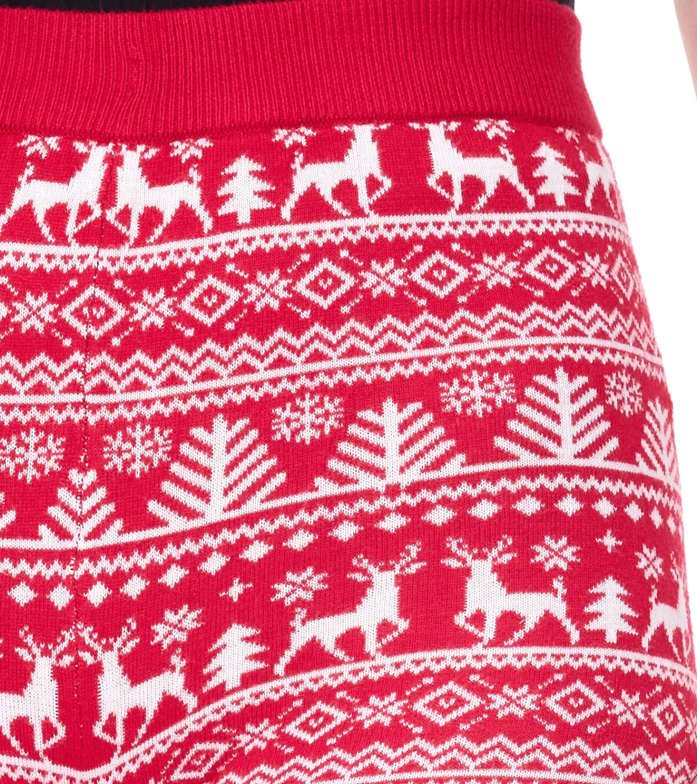 Fitnessmode & Jogginghosen*esmara Damen Leggings mit winterlichem Allover-Print Sweat-Hose Oeko-Tex 100 zertifiziert Homewear 424504_2301 Rot/Weiß