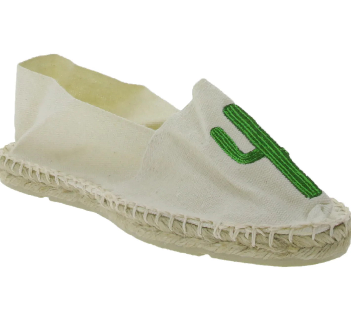Pantoffeln & Hausschuhe*Espadrij Classic Brode Damen Pantoffeln modische Sommer-Schuhe mit Kaktus-Print Beige