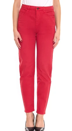 Hosen & Jeans*ESPRIT Damen Tapered-Jeans 5-Pocket Denim-Hose aus Bio-Baumwolle 010EE1B315 B02 610 Rot