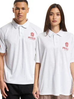 Poloshirts & Blusen|Hemden & Poloshirts*European League Of Football Prague Lions Poloshirts leuchtend weiß