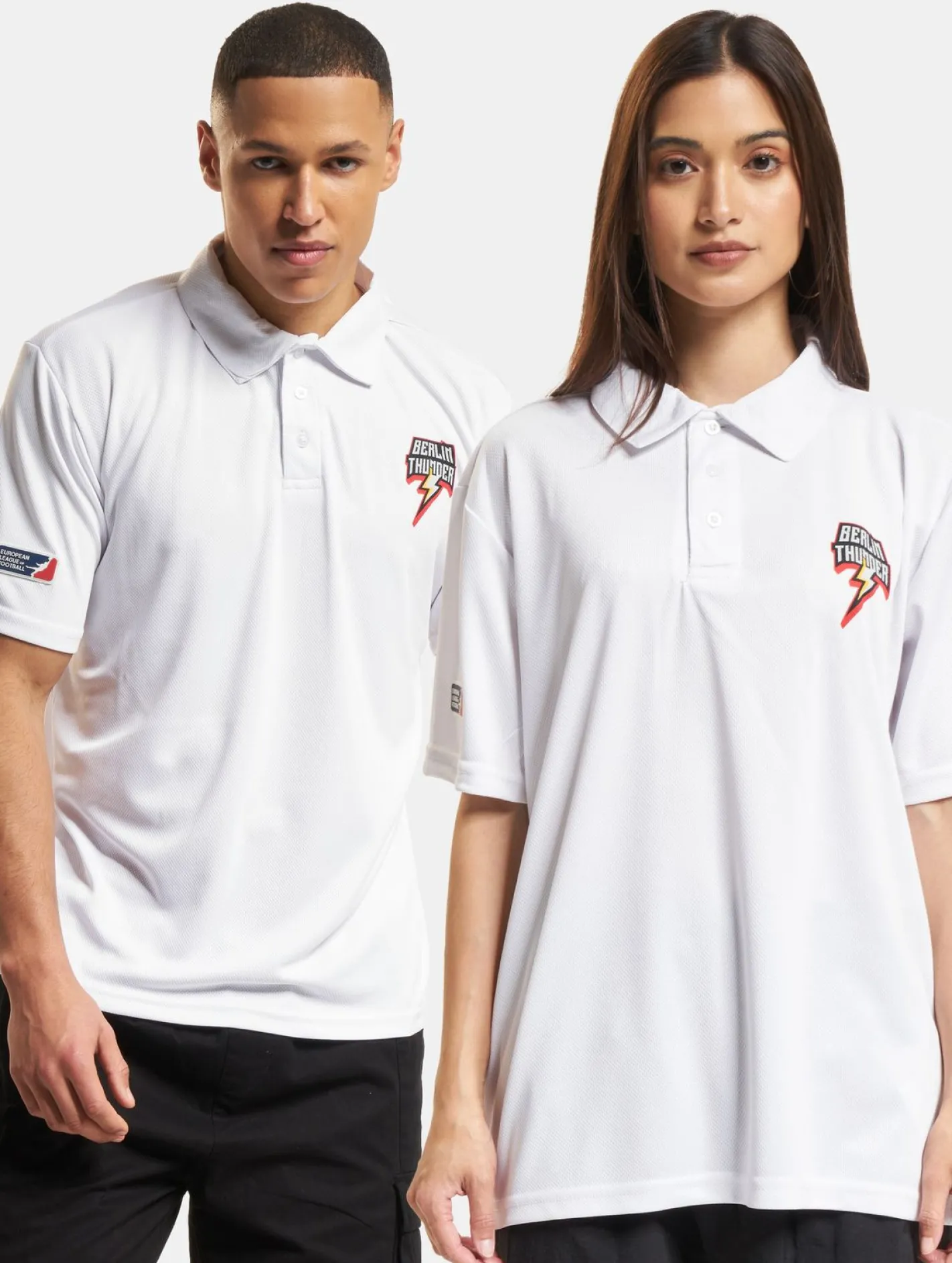 Poloshirts & Blusen|Hemden & Poloshirts*European League Of Football Berlin Thunder PoloShirts leuchtend weiß
