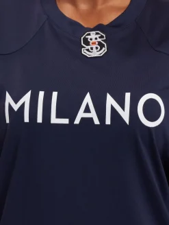 Tops & T-Shirts|T-Shirts & Tank Tops*European League Of Football Milano Seamen Authentic Game Trikot marineblau