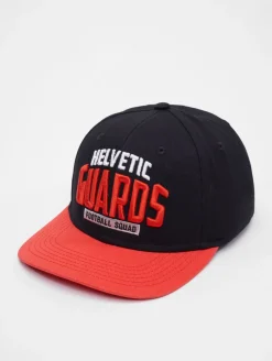 Caps & Mützen*European League Of Football Helvetic Guards Snapback Caps tiefschwarz/tomatenfarben