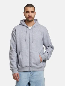 Große Größen|Pullover & Sweater*European League Of Football Blanko Zip Hoodies grau meliert