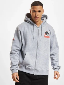 Große Größen|Sweater & Pullover*European League Of Football Helvetic Guards 1 Zip Hoodies grau meliert