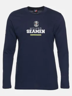 Sweater & Pullover|Pullover & Sweater*European League Of Football Milano Seamen 1 Langarmshirt Festzug blau
