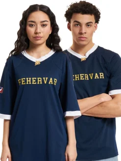 Große Größen|Tops & T-Shirts*European League Of Football Fehervar Enthroners Authentic Game Jersey marineblau