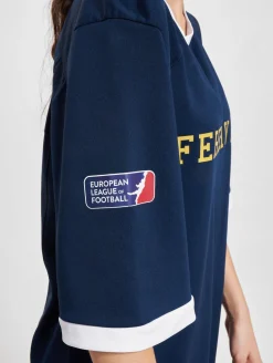 Große Größen|Tops & T-Shirts*European League Of Football Fehervar Enthroners Authentic Game Jersey marineblau