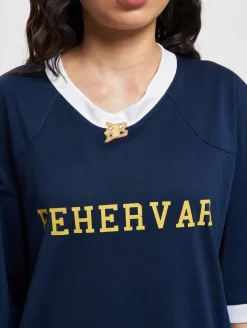 Große Größen|Tops & T-Shirts*European League Of Football Fehervar Enthroners Authentic Game Jersey marineblau