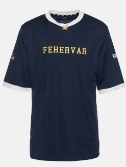 Große Größen|Tops & T-Shirts*European League Of Football Fehervar Enthroners Authentic Game Jersey marineblau