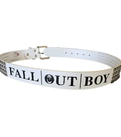 Gürtel*BioworldMerch Fall out Boy Gürtel mit Logo-Schriftzug verstellbarer Freizeit-Gürtel BT104184FOB4 Weiß