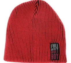 Caps & Mützen*Bio-Domes Headgear FALL OUT BOY Unisex Mütze Teenager Beanie Pop-Punk mit Logo-Stickerei KC103250FOB Pink/Schwarz