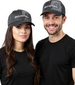Caps & Mützen*BioworldMerch Fall Out Boy Unisex Pop-Punk Trucker-Cap mit Logo-Stickerei Baseball-Cap TC104179FOB Schwarz