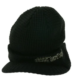 Caps & Mützen*BioworldMerch Fall Out Boy Unisex Schirm-Mütze mit "Fall Out Boy" Stickerei Schirm-Beanie Strick-Mütze KC103261FOB Schwarz
