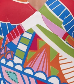 Kleider*O46bpx farbenfrohes Damen Sommer-Kleid Jersey-Kleid im Allover-Druck Design 933255 Bunt