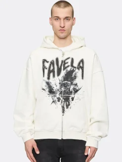 Pullover & Sweater*Favela Astronaut Frontzip Zip Hoodies vanille