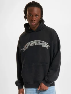 Pullover & Sweater*Favela Industrial Hoodies schwarz gewaschen