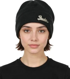 Caps & Mützen*BioworldMerch Fender Beanie mit Metall-Logo Strick-Mütze vom bekannten Gitarren-Hersteller Fan-Beanie KC230303FEN Schwarz