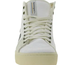 Sneaker & Turnschuhe*FLAMINGOS LIFE El Camino High-Top Sneaker faire- und nachhaltige City-Schuhe aus Canvas Made in Spain Weiß/Grün