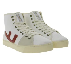 Sneaker & Turnschuhe*FLAMINGOS LIFE El Camino High-Top Sneaker faire- und nachhaltige Alltags-Schuhe aus Canvas Made in Spain Weiß/Rot