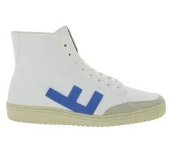 Sneaker & Turnschuhe*FLAMINGOS LIFE Old 80`s Sneaker faire- und nachhaltige High-Top Sneaker Knöchelhohe-Schuhe Made in Spain SS21O8WHIBLMO Weiß/Blau