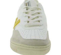 Sneaker & Turnschuhe*FLAMINGOS LIFE Retro 90`s Sneaker vegane Freizeit-Schuhe Made in Spain SS21R9WHIYEMO Weiß/Gelb