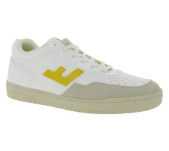 Sneaker & Turnschuhe*FLAMINGOS LIFE Retro 90`s Sneaker vegane Freizeit-Schuhe Low-Top Sneaker Made in Spain FW21R9WHIYELMON Weiß/Gelb