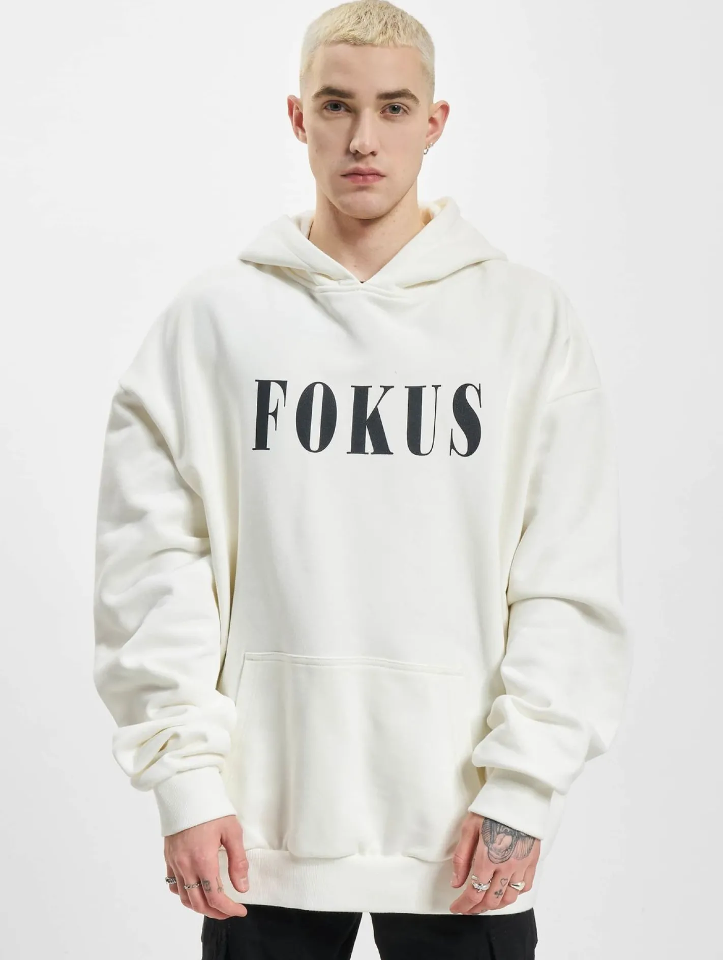 Pullover & Sweater*Fokus x Def Plain Hoodie weiß