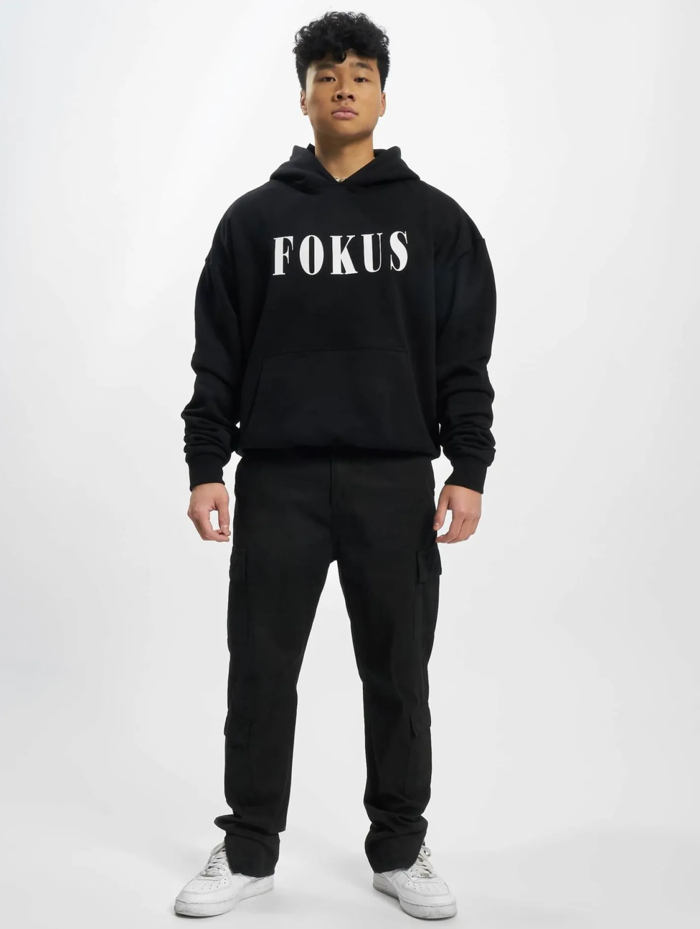 Pullover & Sweater*Fokus x Def Plain Hoody Schwarz