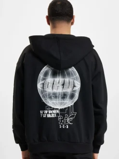 Sweater & Pullover|Pullover & Sweater*Fokus x Def World Zip Hoodies schwarz/offwhite