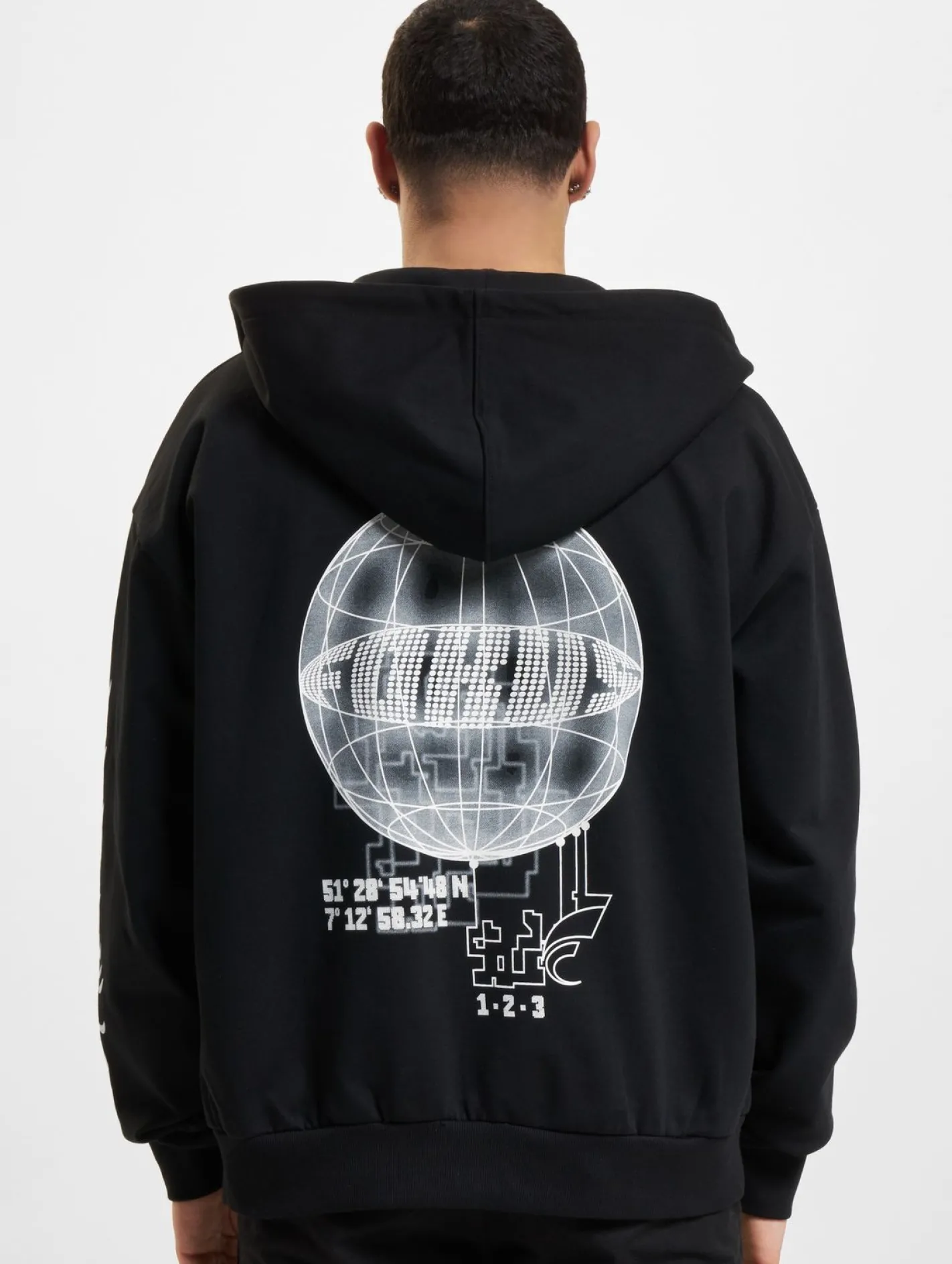 Sweater & Pullover|Pullover & Sweater*Fokus x Def World Zip Hoodies schwarz/offwhite