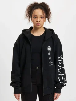 Sweater & Pullover|Pullover & Sweater*Fokus x Def World Zip Hoodies schwarz/offwhite