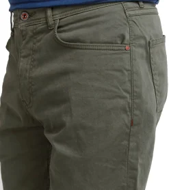 Shorts & Bermudas*FQ1924 Josh Herren Freizeit-Bermuda Shorts Baumwoll-Hose mit Krempelsaum kurze Hose 21900320 180515 Olive