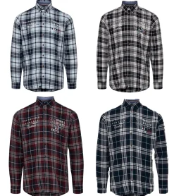 Hemden & Poloshirts*FQ1924 Thorvid Herren Hemd kariertes Langarm-Hemd nachhaltiges Hemd aus Baumwolle 21900072-ME /Rot/Blau Schwarz/Weiß