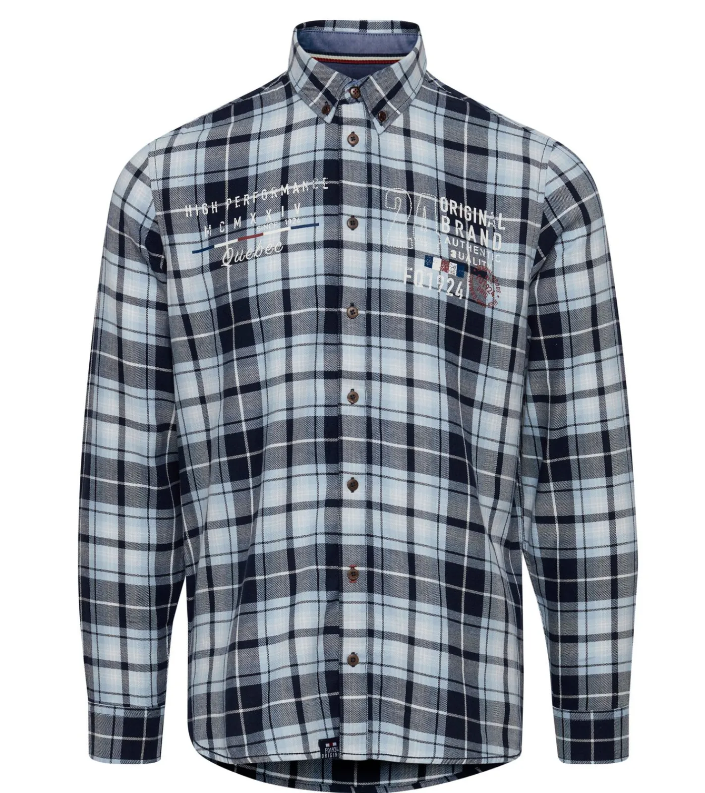 Hemden & Poloshirts*FQ1924 Thorvid Herren Hemd kariertes Langarm-Hemd nachhaltiges Hemd aus Baumwolle 21900072-ME /Rot/Blau Schwarz/Weiß