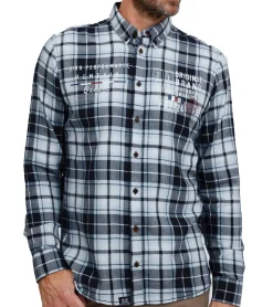 Hemden & Poloshirts*FQ1924 Thorvid Herren Hemd kariertes Langarm-Hemd nachhaltiges Hemd aus Baumwolle 21900072-ME /Rot/Blau Schwarz/Weiß