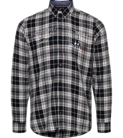 Hemden & Poloshirts*FQ1924 Thorvid Herren Karo-Hemd nachhaltiges Baumwoll-Hemd 21900072-ME 193911 Schwarz/Weiß