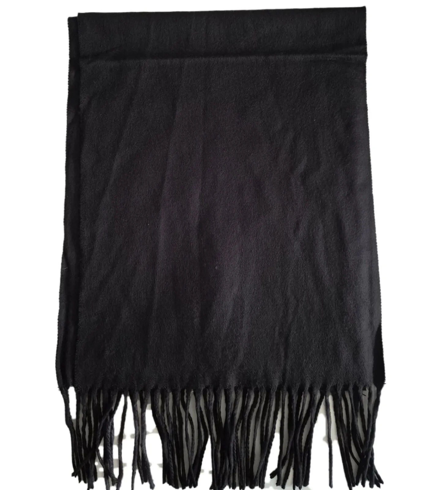 Handschuhe & Schals*BioworldMerch Fransen-Schal weicher Schal für Damen und Herren schlichter Herbst-Schal SF157982PLB Schwarz