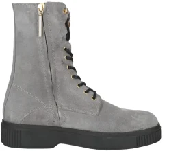 Boots & Stiefel*Fred de la Bretoniere FRED DELA BRETONIERE Damen Stiefel Echtleder-Schuhe Schnür-Stiefel 184010063 Hellgrau