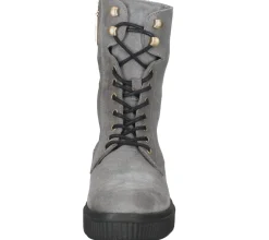 Boots & Stiefel*Fred de la Bretoniere FRED DELA BRETONIERE Damen Stiefel Echtleder-Schuhe Schnür-Stiefel 184010063 Hellgrau