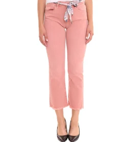 Hosen & Jeans*FREEMAN T. PORTER FREEMAN T.PORTER High Waist Damen Cropped-Jeans Bootcut 7/8-Hose mit Stofftuch-Gürtel 82850633 Rost-Orange