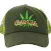 Caps & Mützen*BioworldMerch Ganja Green Canvas Trucker-Cap Baseball-Cap Baumwoll-Cap mit Netzeinsatz 7420GUY Grün/Gelb