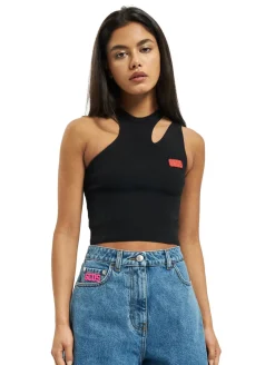 Tops & T-Shirts|T-Shirts & Tank Tops*GCDS Asymmetrisches Top schwarz