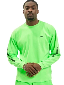 Sweater & Pullover|Pullover & Sweater*GCDS Logo Print Longsleeve grün