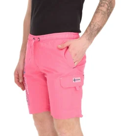 Nachtwäsche & Bademode|Shorts & Bermudas*GEOGRAPHICAL NORWAY Quara/Quoyal Herren Badehose Schwimm-Hose mit Logo-Print Bade-Shorts mit Taschen Schwimm-Shorts Navy oder Pink